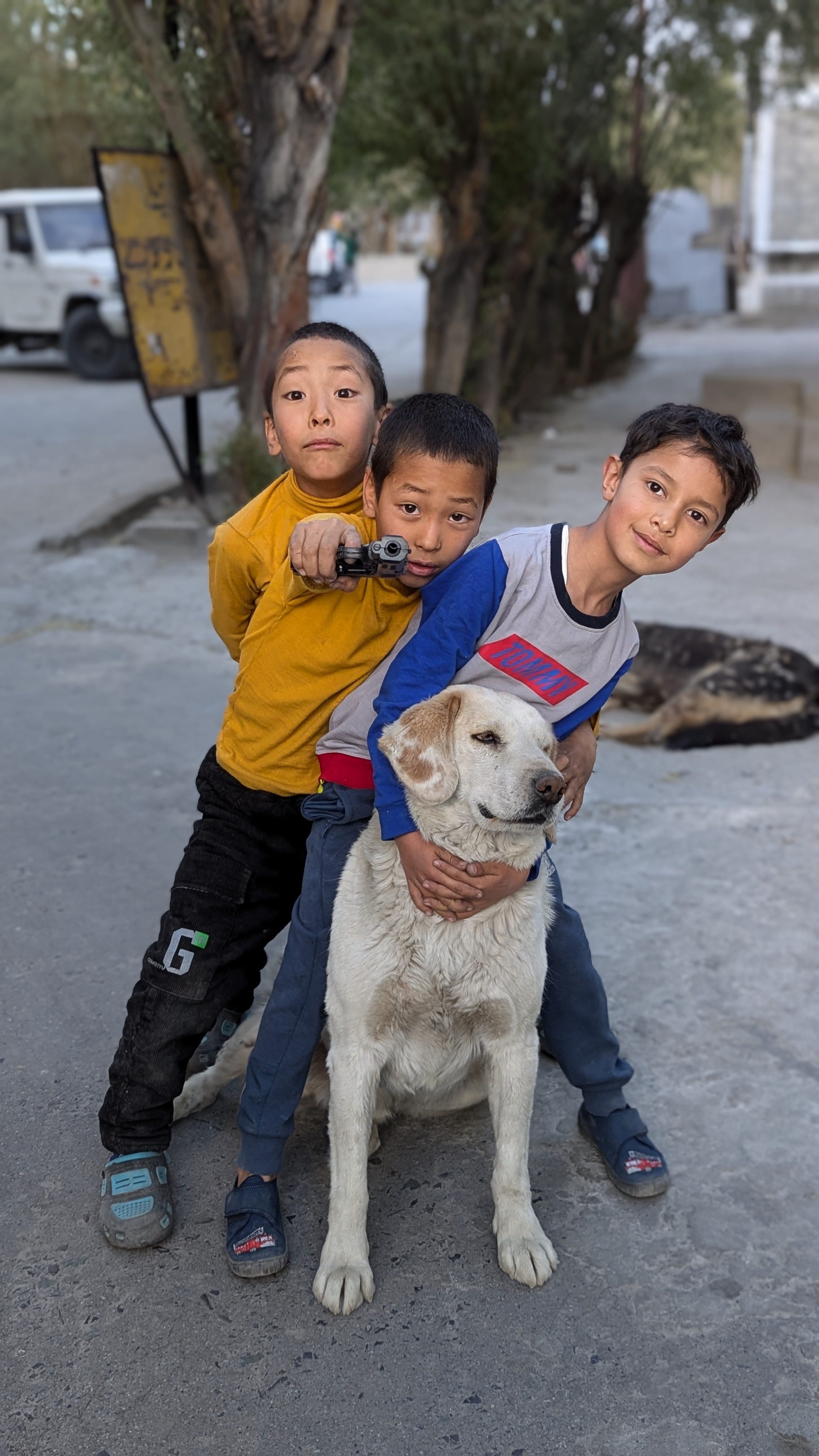 Village children playing in Nubra Valley